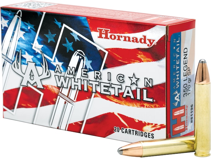 Authentic Hornady American Whitetail 350 Legend Ammo 170 Grain Hornady Interlock Jacketed Soft Point 300rounds Authentic Hornady American Whitetail 350 Legend Ammo 170 Grain Hornady Interlock Jacketed Soft Point 300rounds - Ammunition - Glock Auto Switches