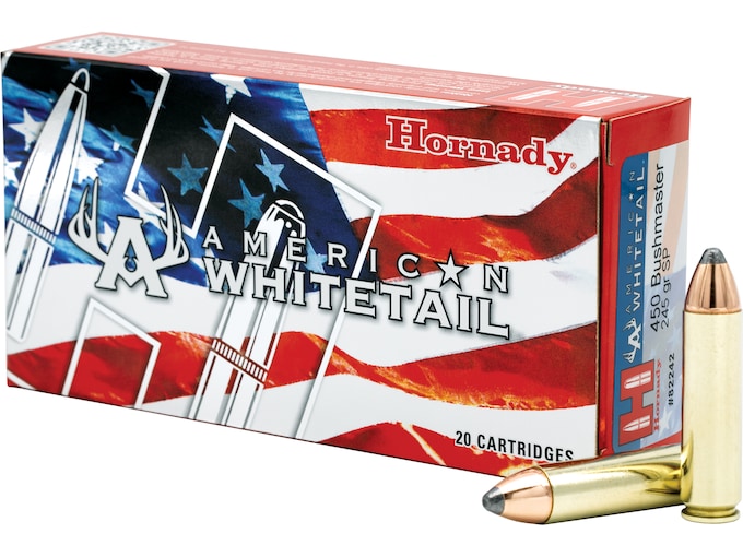 Get Hornady American Whitetail 450 Bushmaster Ammo 245 Grain Hornady Interlock Jacketed Soft Point 500round Online Get Hornady American Whitetail 450 Bushmaster Ammo 245 Grain Hornady Interlock Jacketed Soft Point 500round Online - Ammunition - Glock Auto Switches