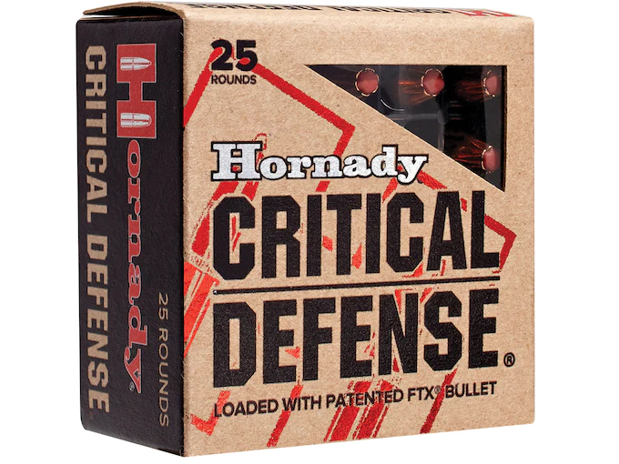 Get Hornady Critical Defense 9mm Luger Ammo 115 Grain Hornady FTX Polymer Tip Box of 200 rounds Online - Handguns | Glock Auto Switches