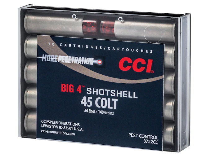 CCI Big 4 Shotshell 45 Colt (Long Colt) Ammo 140 Grain Lead Shot 200 rounds Direct CCI Big 4 Shotshell 45 Colt (Long Colt) Ammo 140 Grain Lead Shot 200 rounds Direct - Handguns - Glock Auto Switches